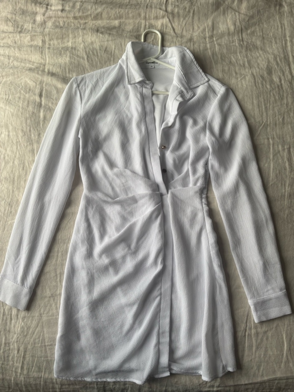 superdown White Long-Sleeve Mini Dress
